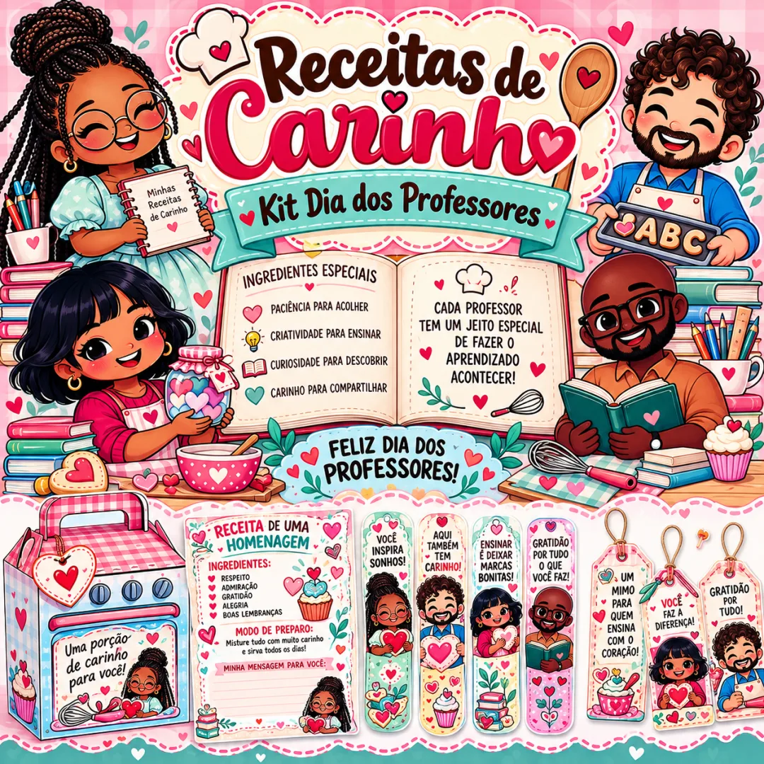 Receitas de Carinho  – Kit Dia dos Professores Em PDF