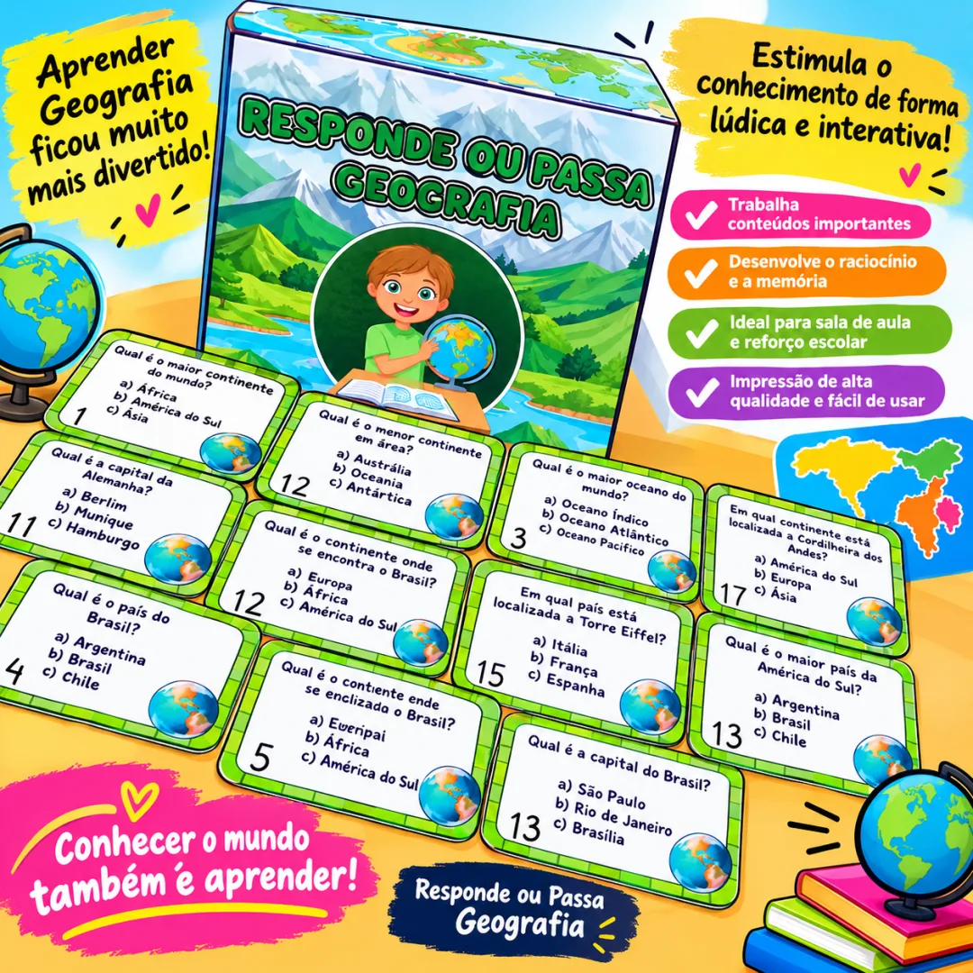 Responde ou Passa: Geografia em PDF 1º ao 6º ano