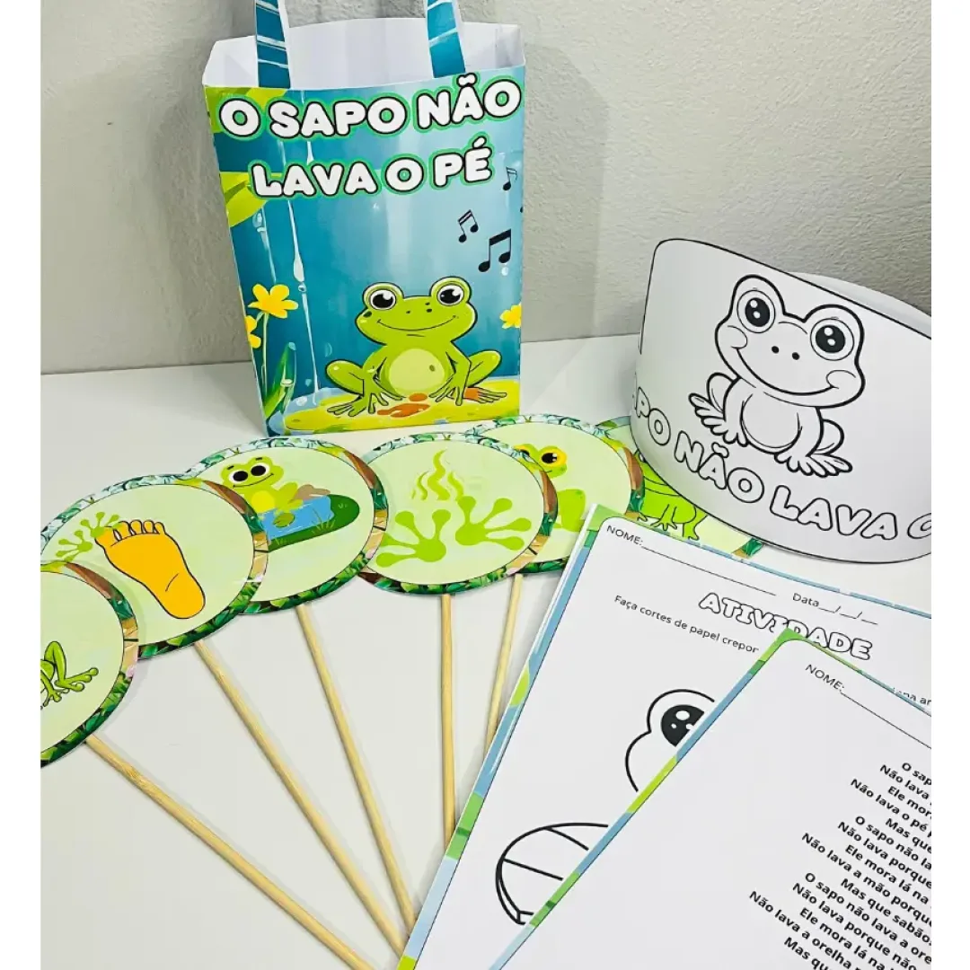 Sacola Musical O Sapo não Lava o Pé + Atividades em PDF