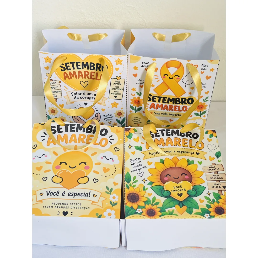 💛 SACOLINHAS SETEMBRO AMARELO – UM MIMO CHEIO DE CARINHO, ACOLHIMENTO E ESPERANÇA! 💛🌻 💰6,00 Transforme o Setembro Am