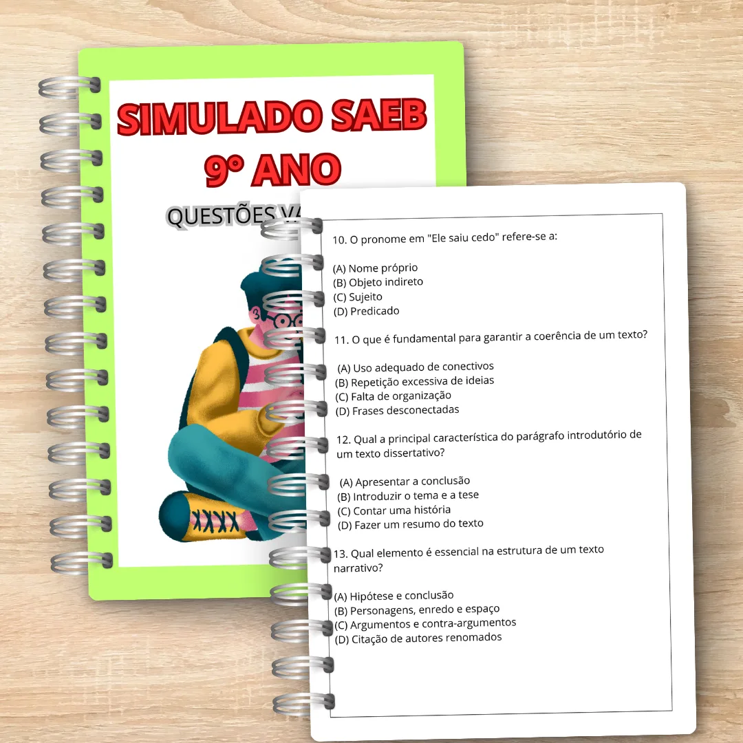 SAEB 9° ANO - SIMULADO: PORTUGUÊS E MATEMÁTICA