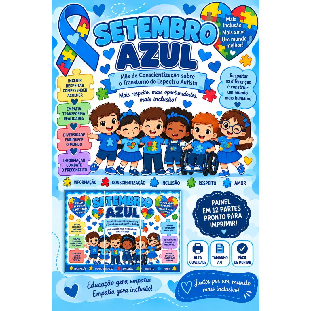 Setembro Azul – Painel de Conscientização e Inclusão em PDF