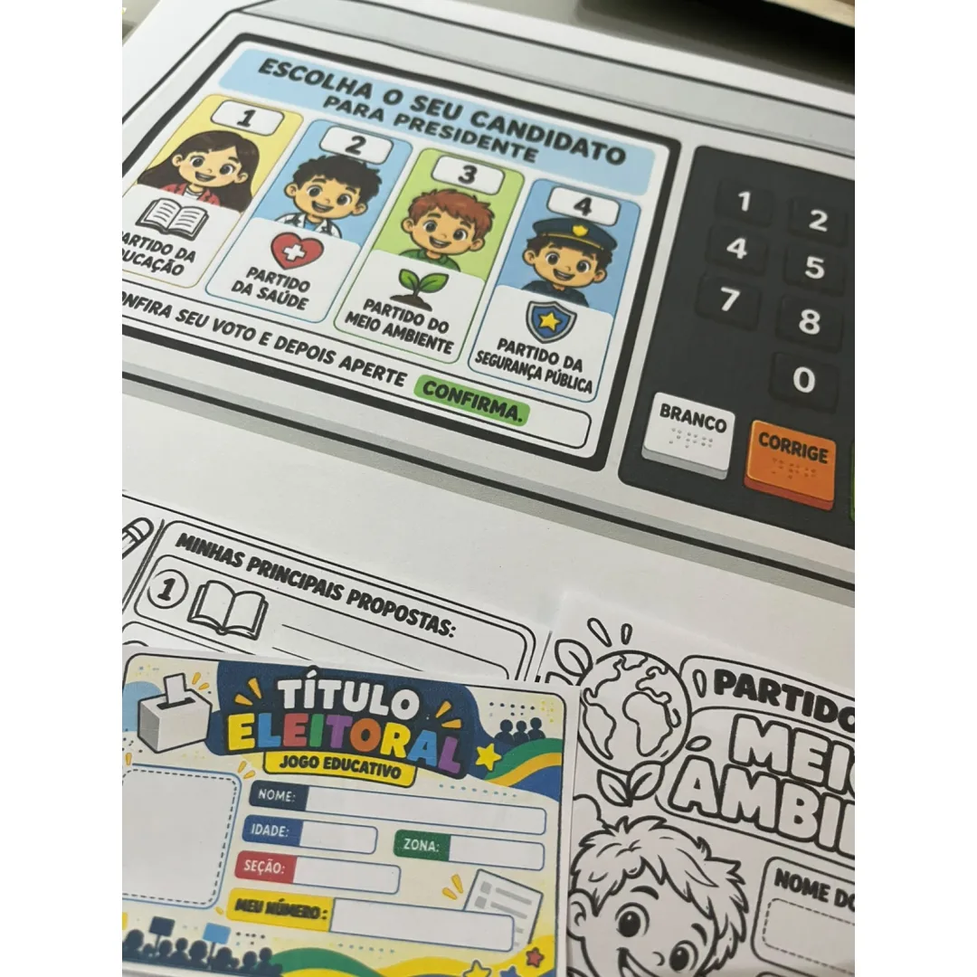 Simulação Eleitoral 2026 em PDF-“1º ano”, “Educação Infantil”.