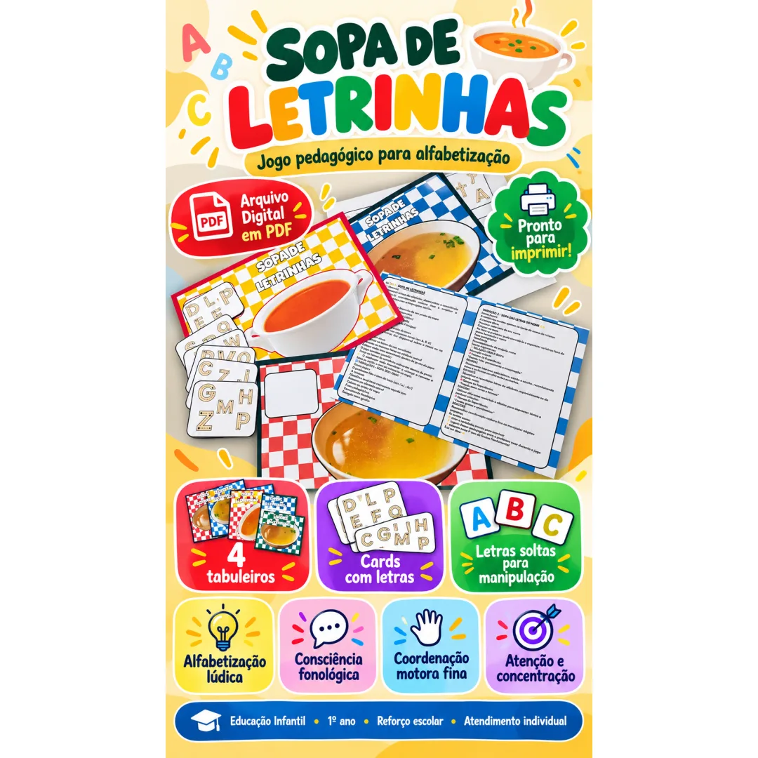 Sopa de Letrinhas - Jogo Pedagógico de Alfabetização - PDF
