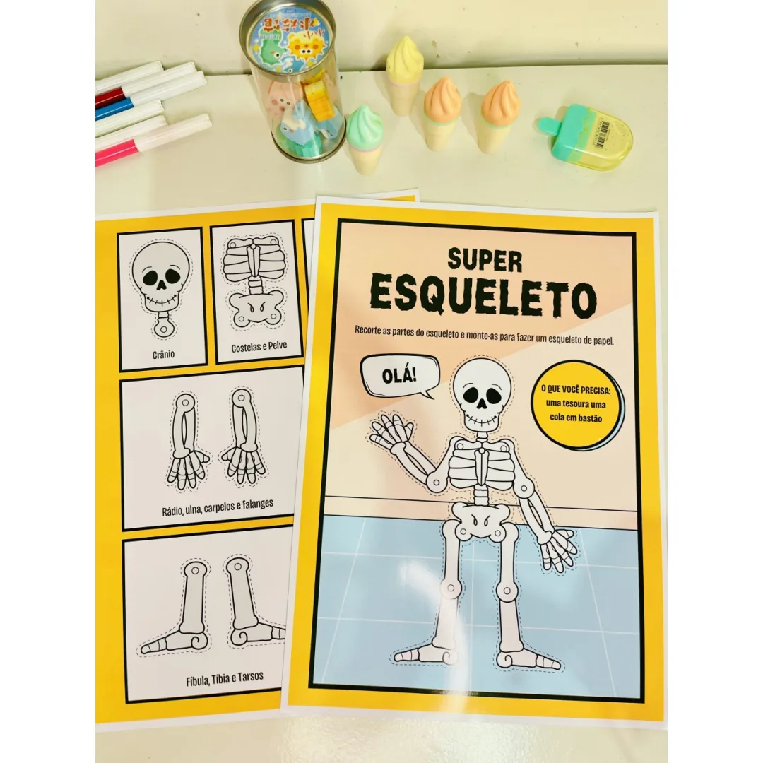 Super Esqueleto — Pronto para Imprimir