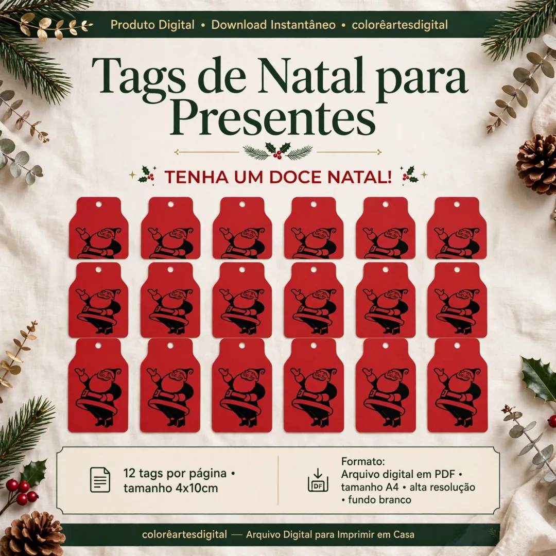 Etiquetas Natalinas - tema:Tenha um Doce Natal - Educação Infantil - Tamanho Aprox.4x10cm PDF