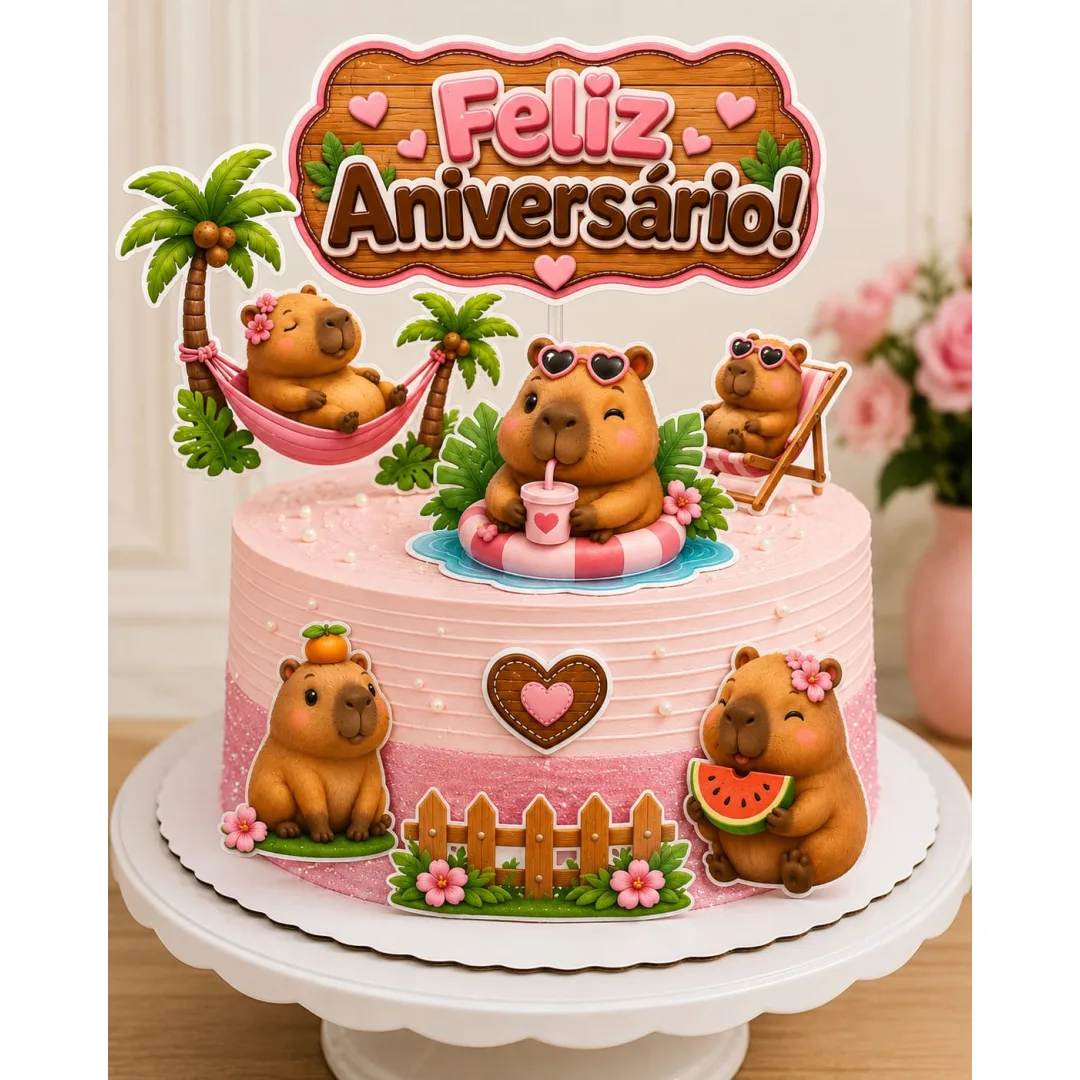 TOPO SÓ UM BOLINHO TEMA CAPIVARA