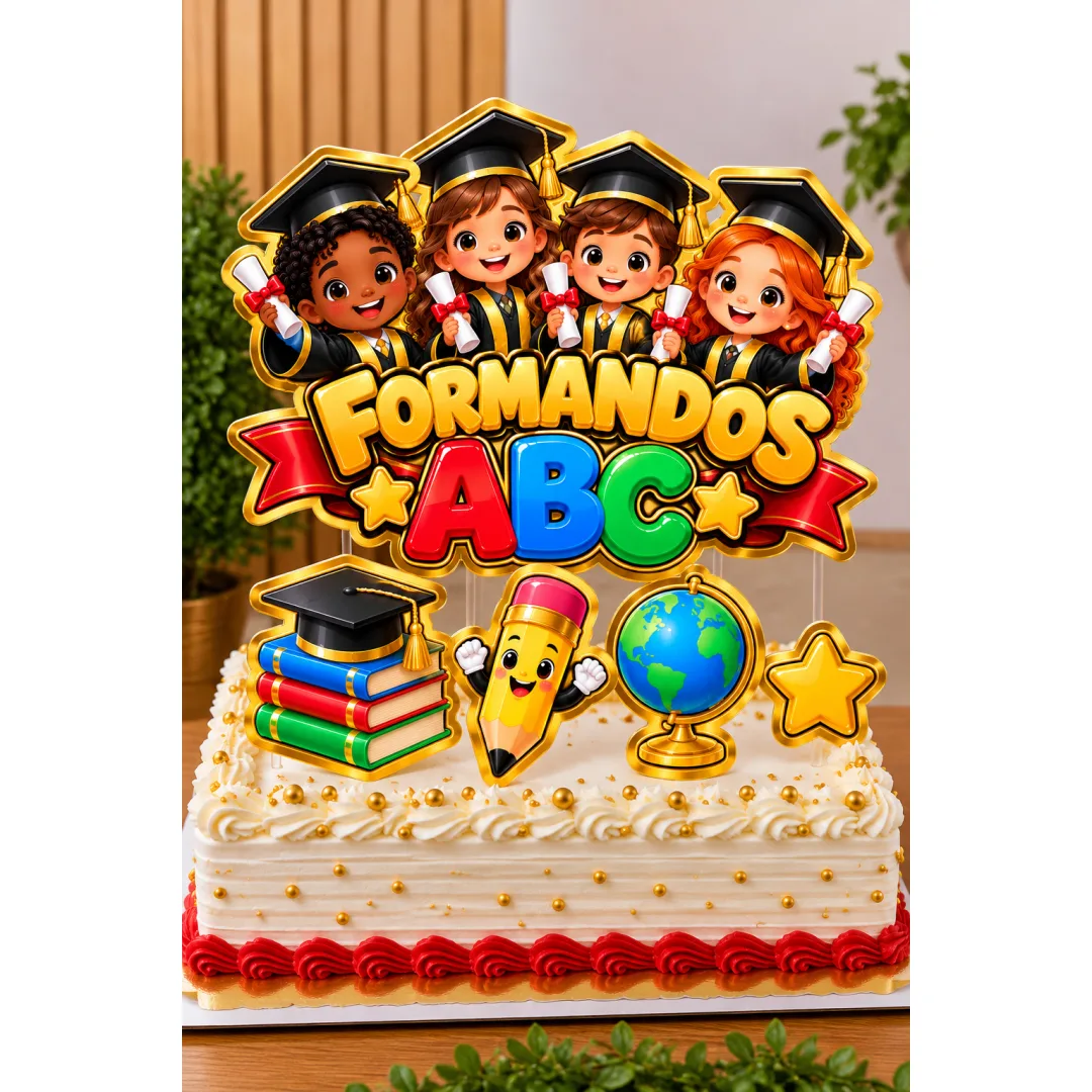 Topo de Bolo Formandos ABC - PDF Digital