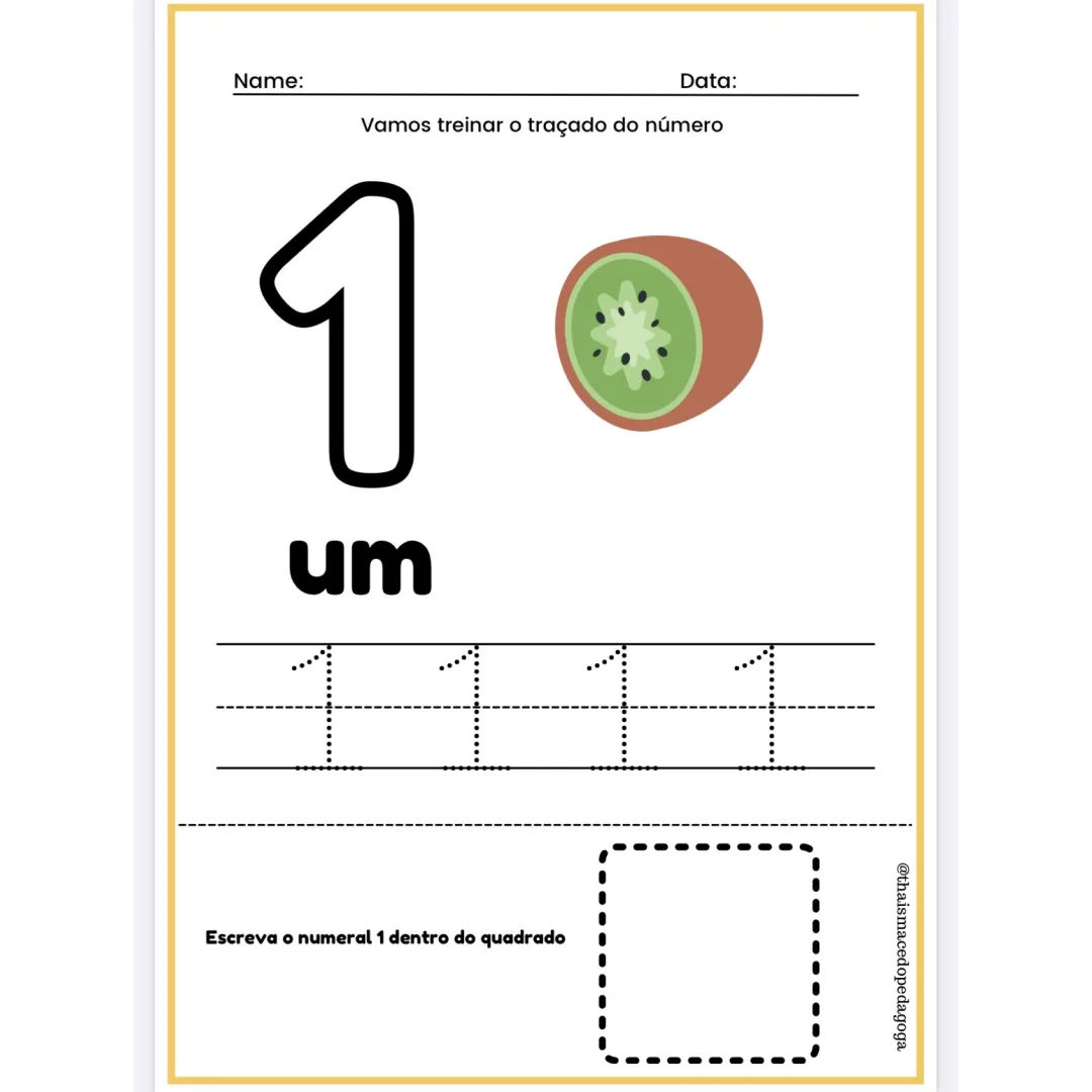 Traçado dos Números - Educação Infantil - PDF
