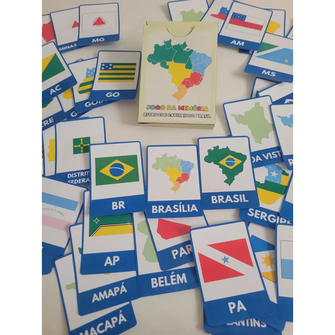 TRINCA GEOGRÁFICA / JOGO DA GEOGRAFIA / JOGO DA MEMÓRIA: ESTADOS BRASILEIROS