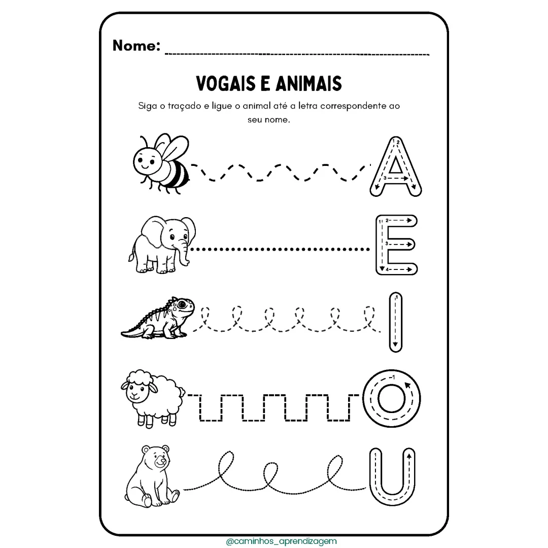 Vogais e Animais - Educação Infantil - PDF Grátis