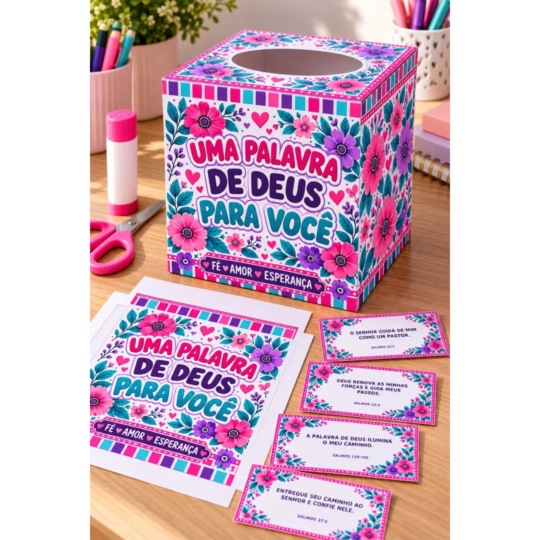 🌸 UMA PALAVRA DE DEUS PARA VOCÊ! 🌸 💰8,00 UMA CAIXA COLORIDA E CHEIA DE VIDA PARA COMPARTILHAR FÉ, AMOR E ESPERANÇA! 