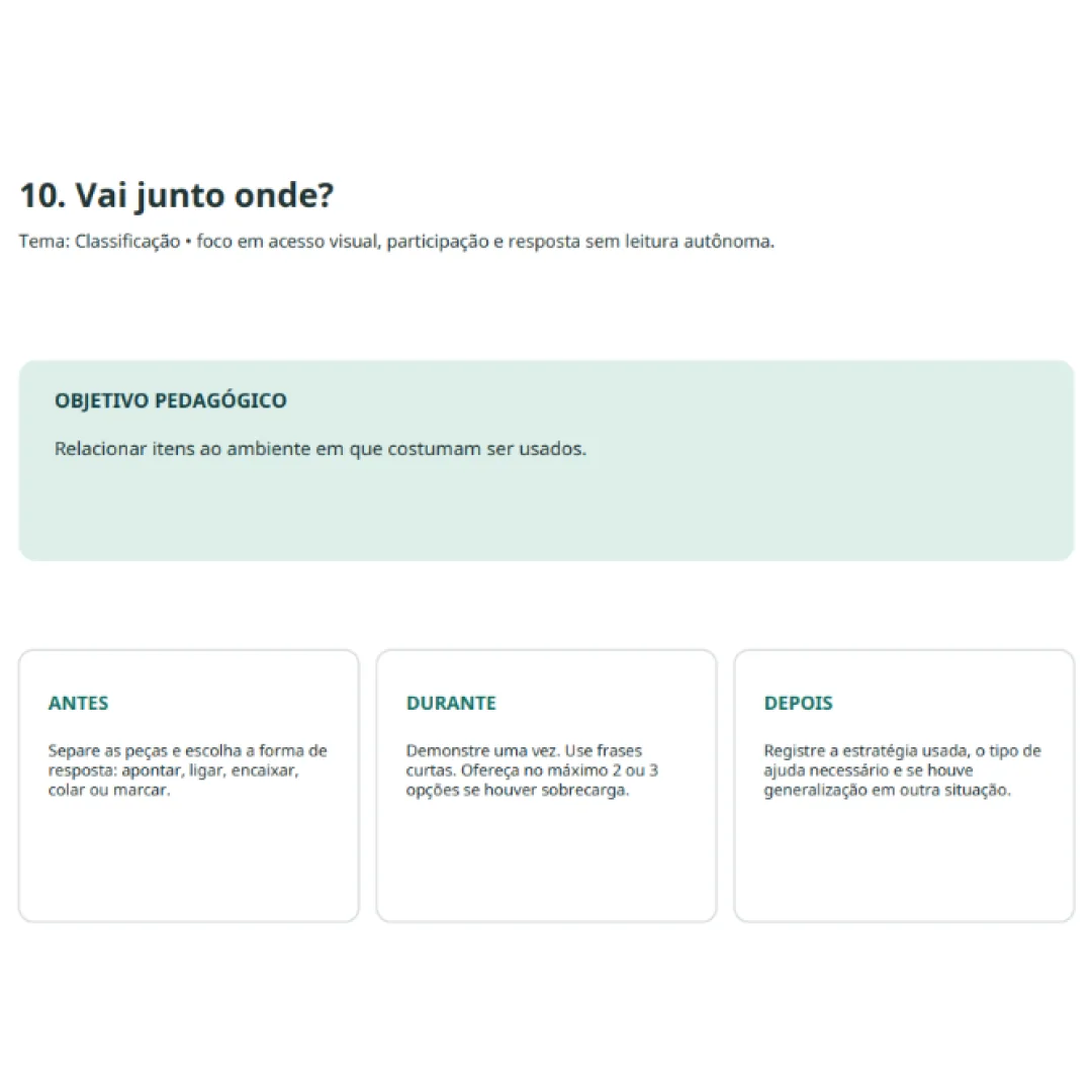 Vai Junto Onde? – Classificação de Objetos por Ambiente com Peças de Apoio Categoria em PDF