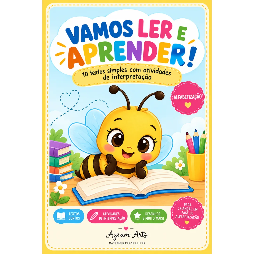 Vamos Ler e Aprender! 📚 | 10 Textos Simples com Atividades de Interpretação – Alfabetização