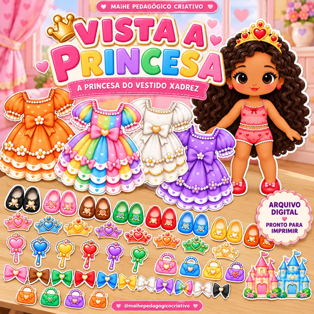 Vista A Princesa — Jogo - A Princesa Do Vestido Xadrez - Educação Infantil - Arquivo Digital