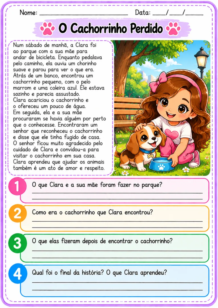 10 Atividades de Leitura e Interpretação de Texto para o 2º, 3º e 4º em PDF — imagem 5