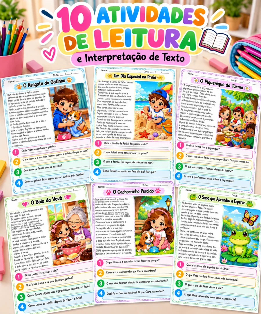10 Atividades de Leitura e Interpretação de Texto para o 2º, 3º e 4º em PDF — imagem 3