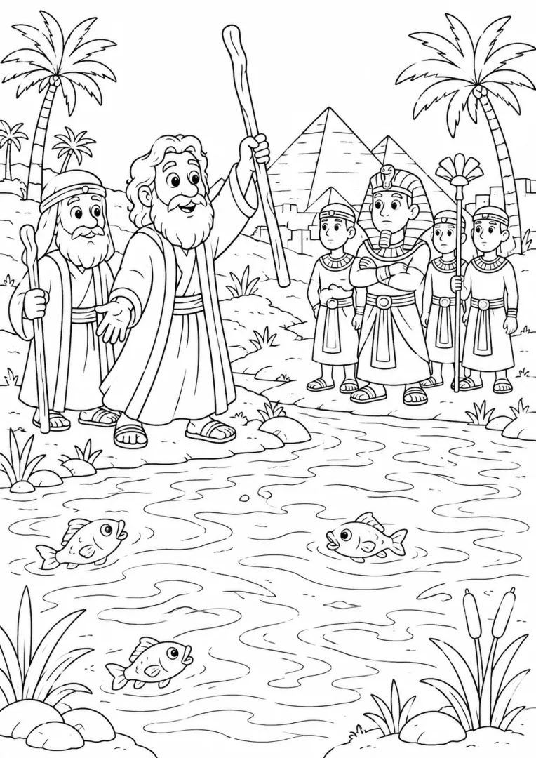 10 Desenhos das 10 Pragas do êgito para colorir — imagem 2