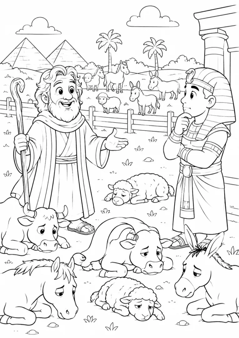 10 Desenhos das 10 Pragas do êgito para colorir — imagem 6
