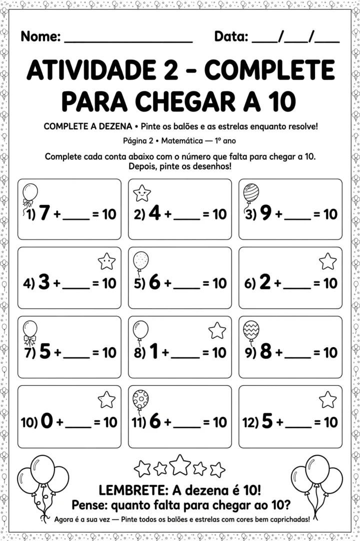 20 Atividades de Matemática para 1º Ano - PDF — imagem 4