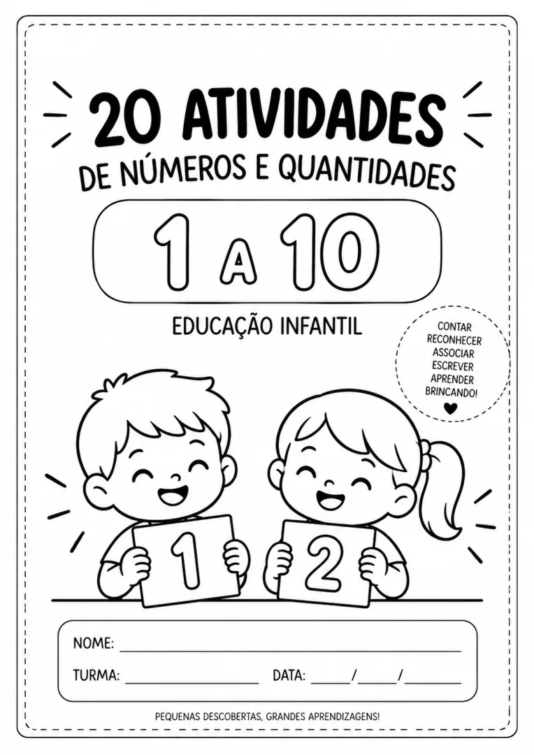 20 Atividades de Números e Quantidades 1 a 10 — Educação Infantil em PDF — imagem 4
