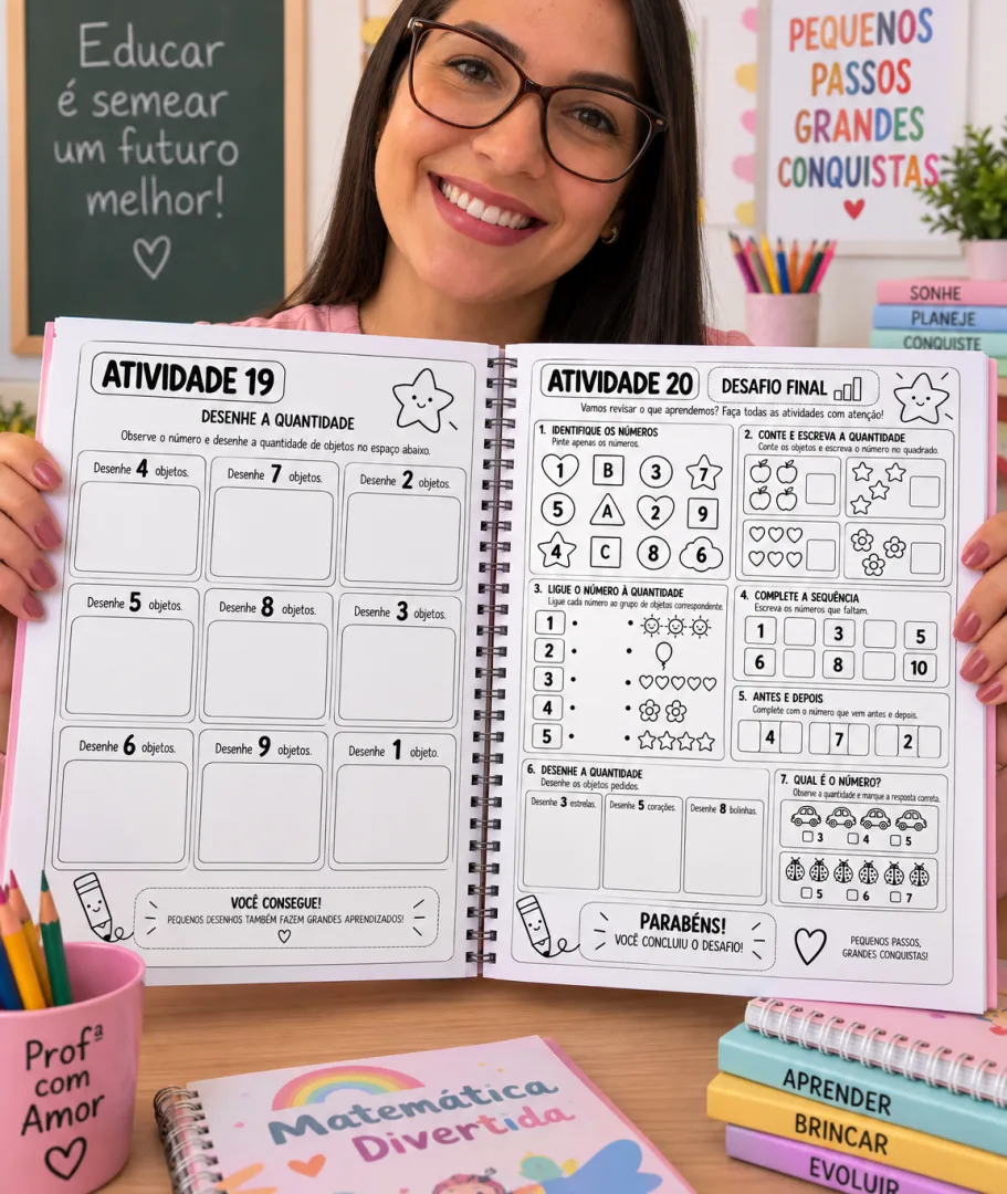20 Atividades de Números e Quantidades 1 a 10 — Educação Infantil em PDF — imagem 3