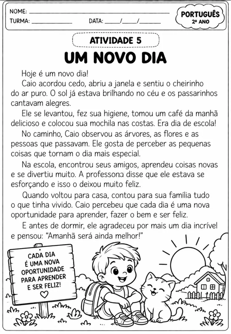 20 Atividades de Português – 2º Ano - Ensino Infantil Leitura e Interpretação em PDF — imagem 3