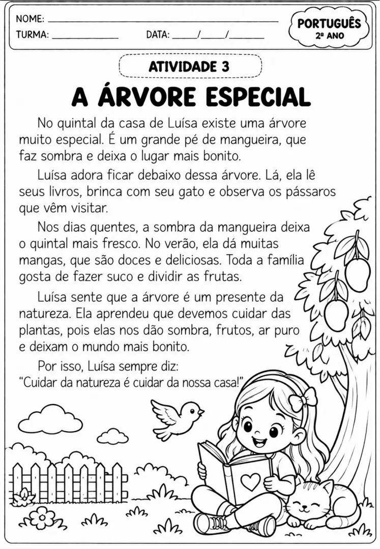 20 Atividades de Português – 2º Ano - Ensino Infantil Leitura e Interpretação em PDF — imagem 6