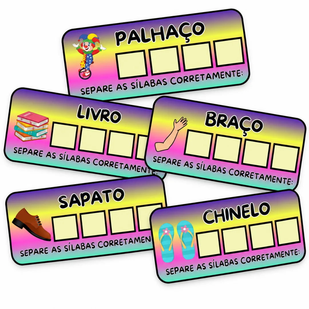 30 Cards de Separação Silábica – Atividade Lúdica de Alfabetização em PDF — imagem 3