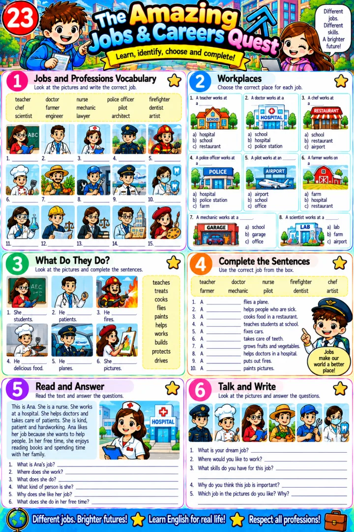 40 atividades de inglês ilustradas PDF - Ensino Fundamental  — imagem 4