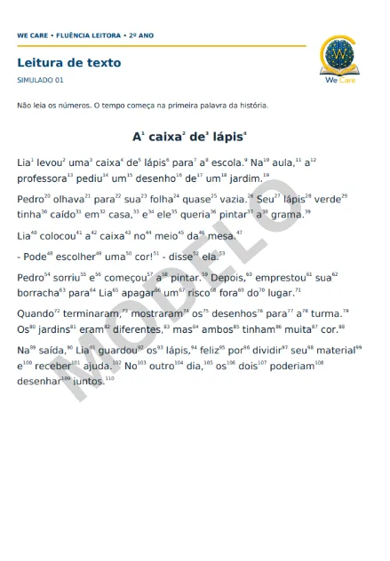 40 SIMULADOS 2º, 3º, 4º e 5º Anos de Fluência Leitora , os Moldes CAED -CNCA, em PDF — imagem 2