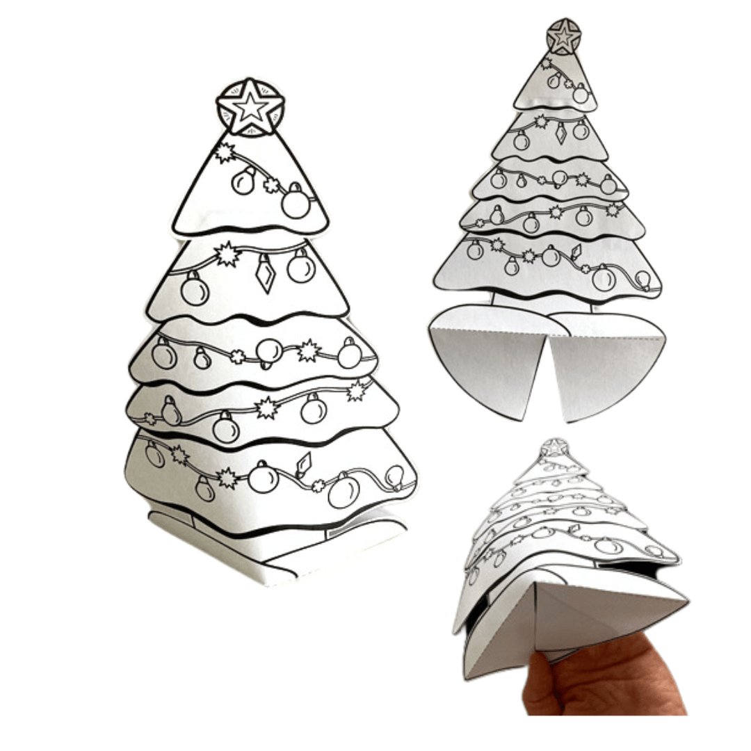 Árvore de Natal 3D — Atividade de Montagem para Imprimir em PDF — imagem 2