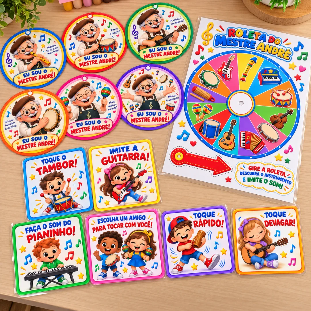 A Loja  do Mestre André - Crachás, Comandos Musicais e Roleta - Educação Infantil - Arquivo Digital — imagem 2