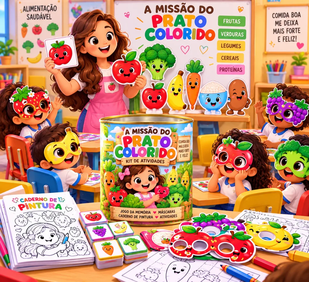 A Missão do Prato Colorido — Kit Pedagógico Interativo para Educação Infantil em PDF — imagem 4