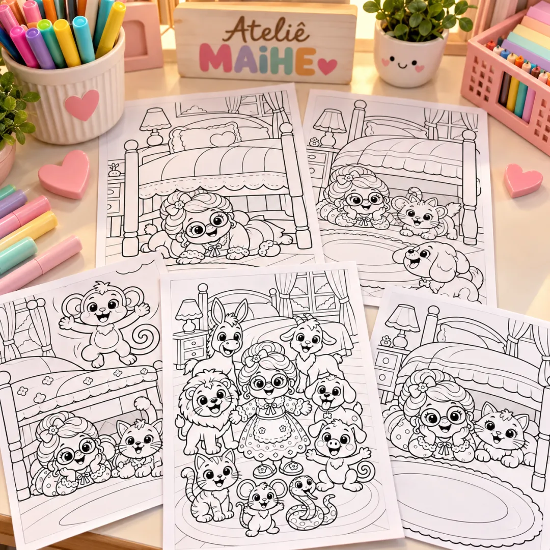 A Véia Debaixo Da Cama — Desenhos Para Colorir - Educação Infantil - Arquivo Digital — imagem 2