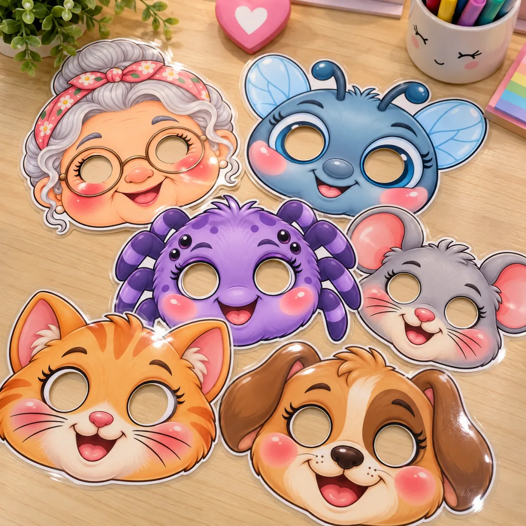 A Velha à Fiar - Máscaras - Educação infantil - Lembrancinhas - Arquivo Digital — imagem 3