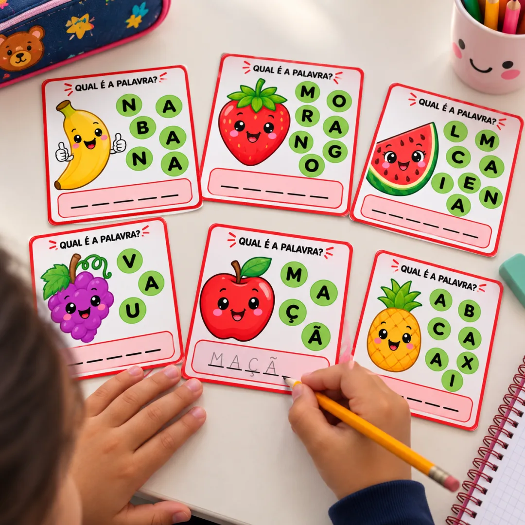 Alfabetização Infantil Cards Educativos – Qual É a Palavra? em PDF — imagem 2