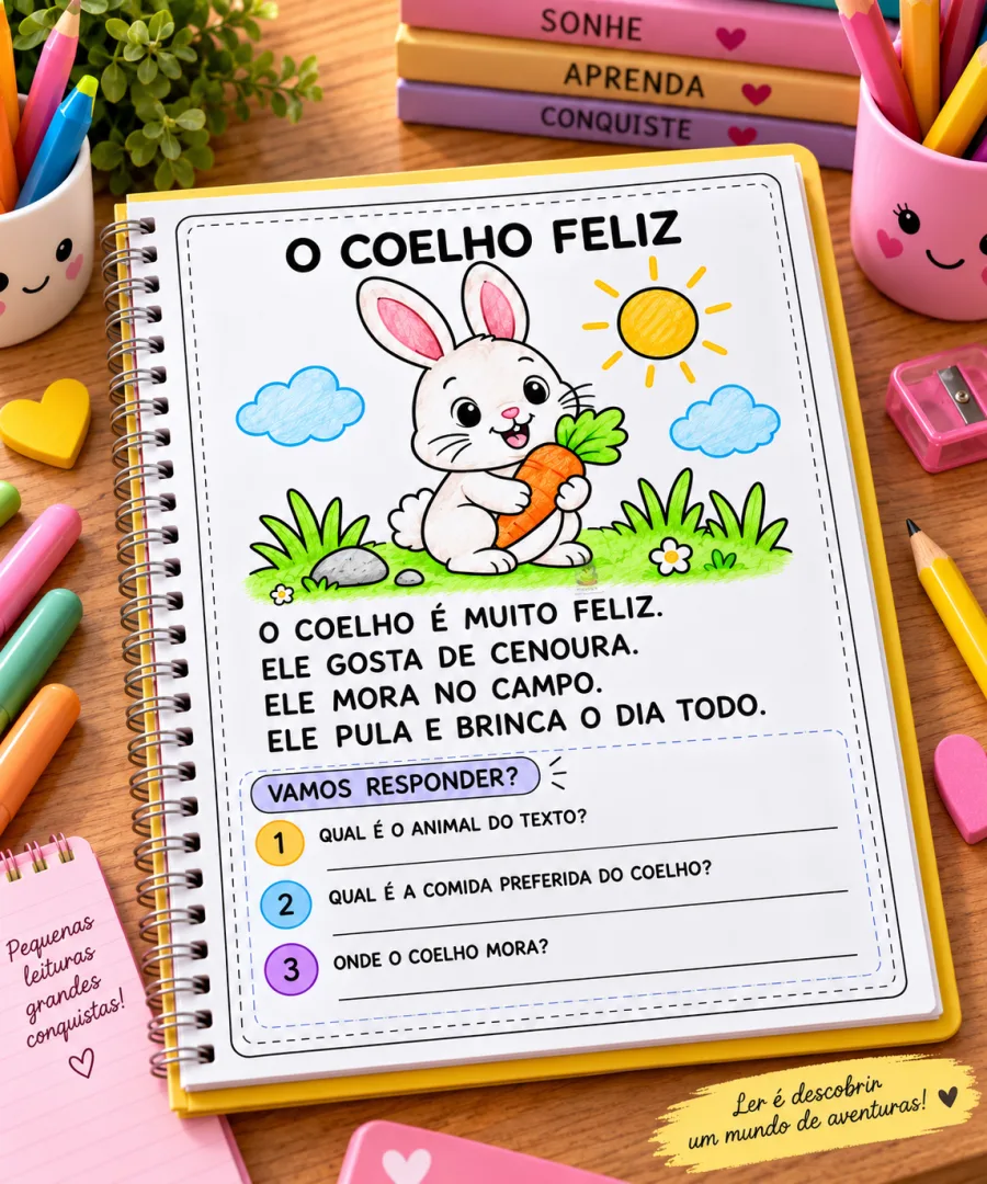 Alfabetização / Leitura Infantil Fichas de Interpretação de Texto em PDF — imagem 2