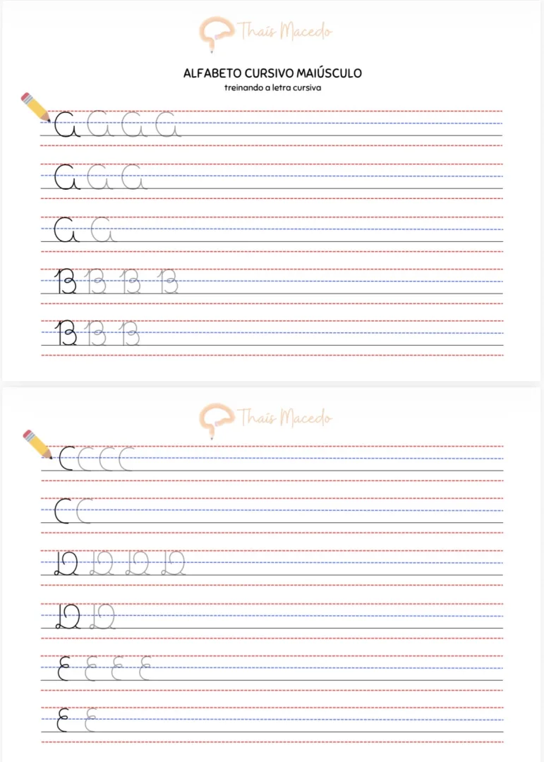 Alfabeto Cursivo - treino de coordenação motora - PDF — imagem 2