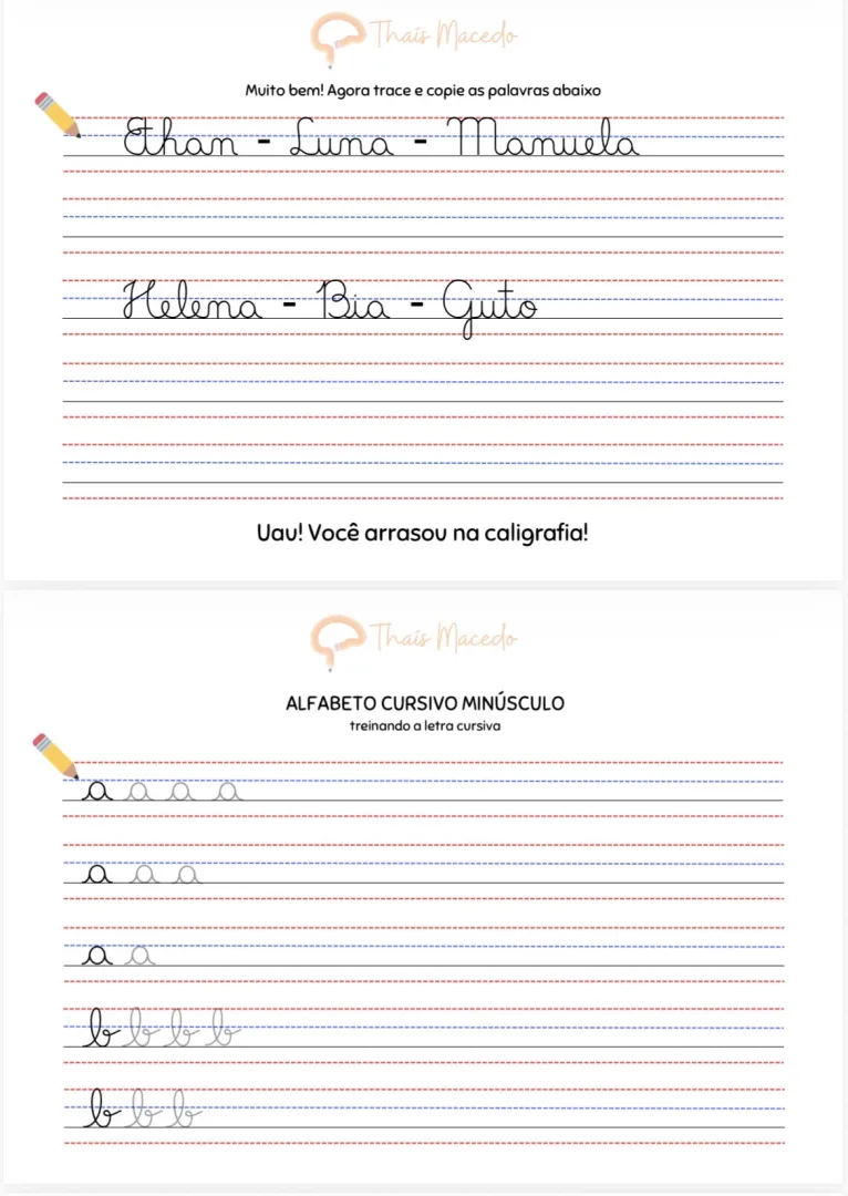 Alfabeto Cursivo - treino de coordenação motora - PDF — imagem 3