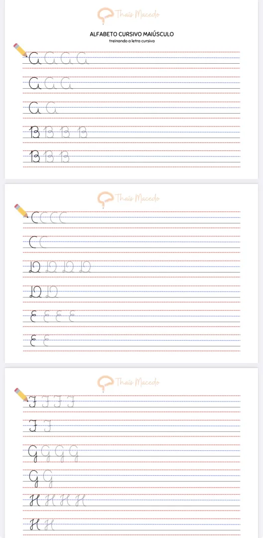 Alfabeto Cursivo - treino de coordenação motora - PDF — imagem 4