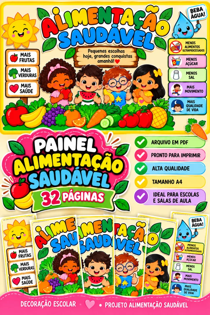 Alimentação Saudável Painel PDF 32 páginas - Educação Infantil — imagem 5