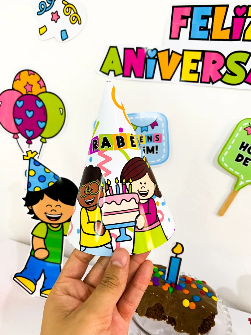 Aniversariante do Dia na Escola - Kit Lúdico com Lembrancinhas e Painel 9 Folhas — imagem 2
