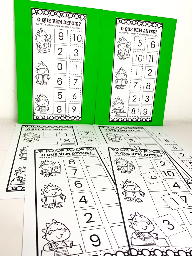 Antes e Depois dos Números – Atividade de Matemática com Dinossauros para Imprimir — imagem 5