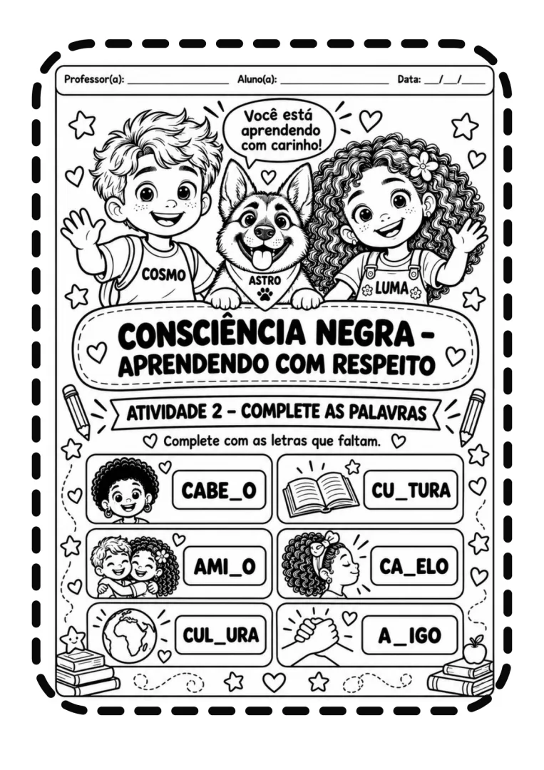 Apostila Consciência Negra – 10 Atividades de Alfabetização Educação Infantil e 1º Ano em PDF — imagem 3