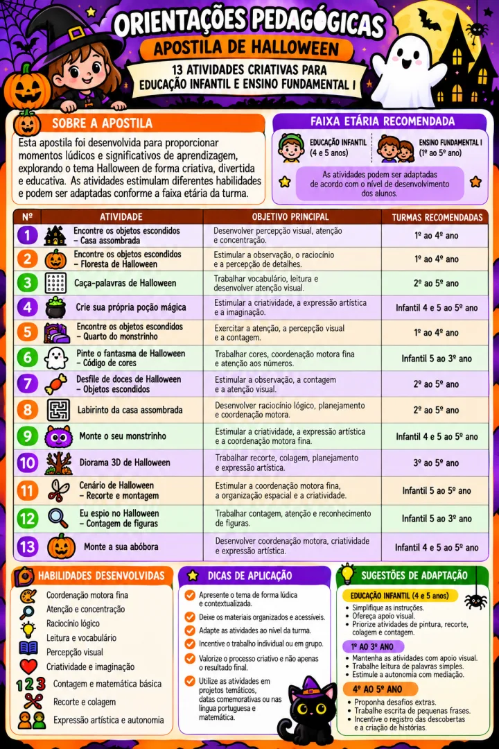 Apostila atividades Halloween prontas para imprimir e aplicar 1º a 5ª ano.pdf — imagem 4