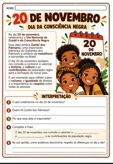 Apostila PDF Consciência Negra - 4º e 5º Anos - 30 Páginas — imagem 3