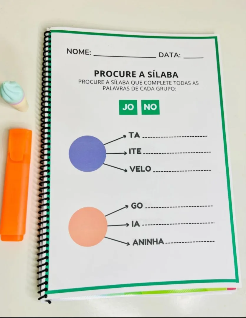 Apostila de Atividades sobre Sílaba Simples – 60 Páginas — imagem 5