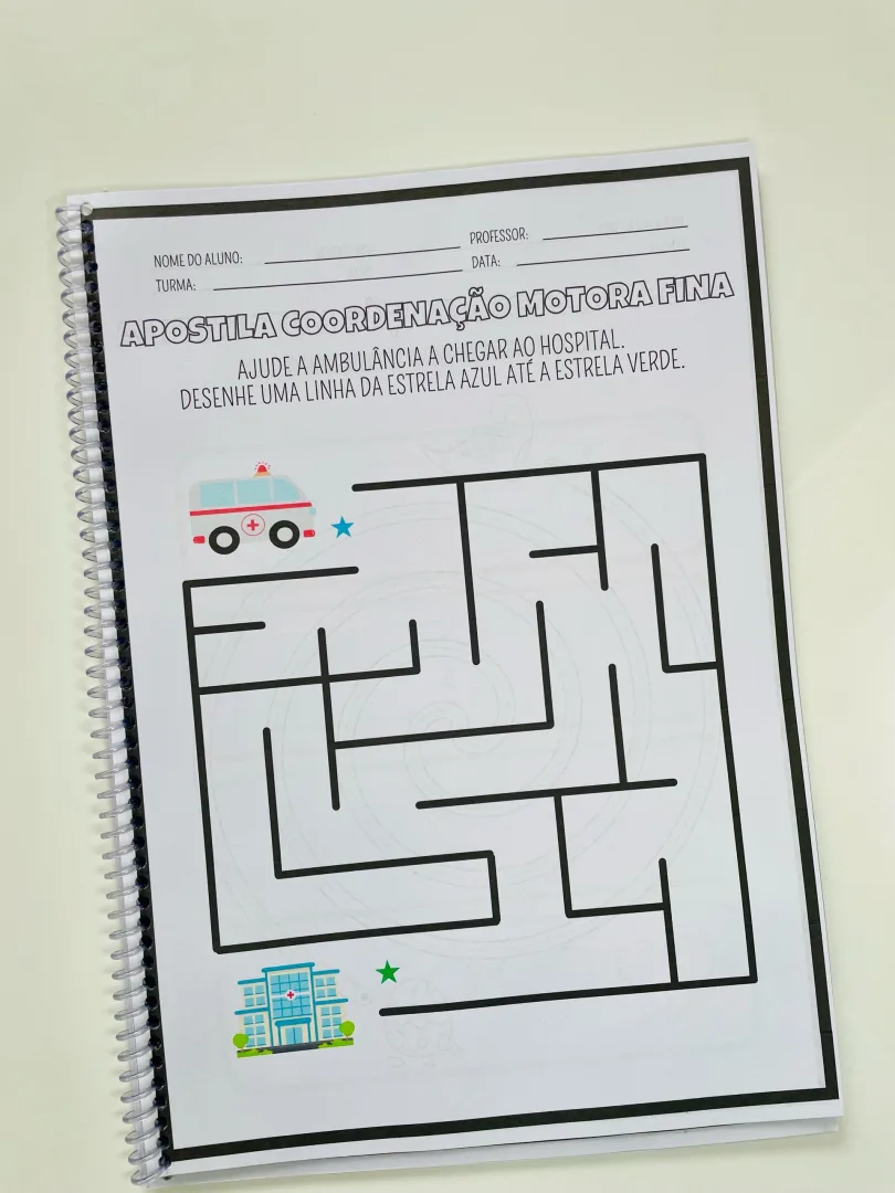 Apostila de Coordenação Motora Fina — Recorte, Pintura e Escrita em PDF — imagem 3