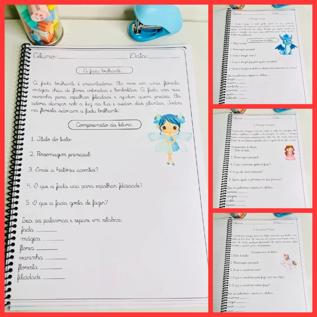 APOSTILA DE LEITURA  E INTERPRETAÇÃO  DE TEXTO EMLETRA CURSIVA — imagem 2